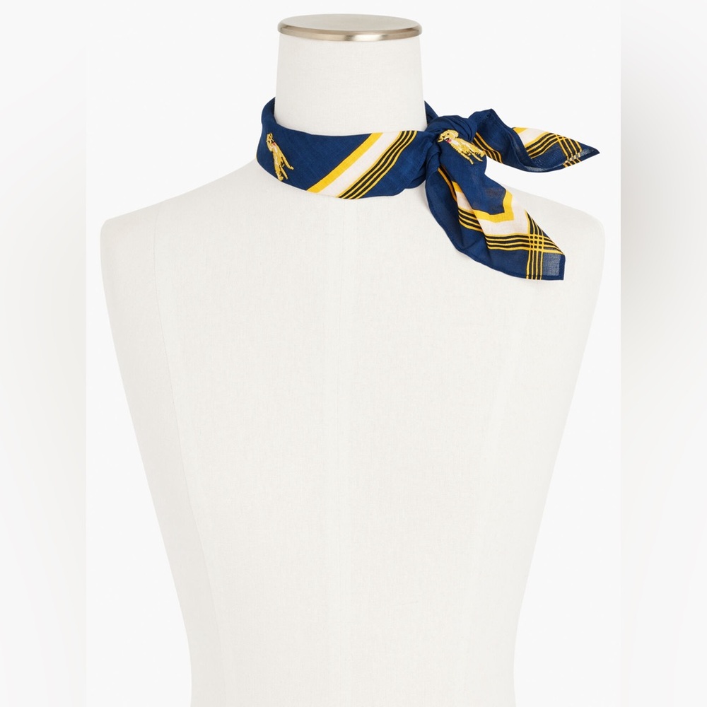 Talbots Dog Days Neckerchief Hair Tie Hat Handbag Accessory Style Scarf